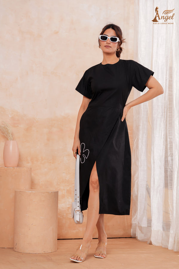Cord applique Midi Dress