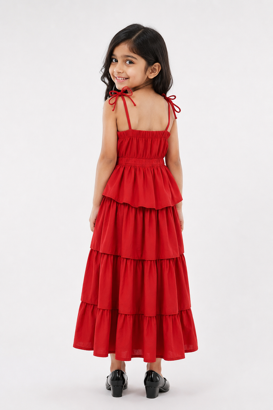 Kids Long Dress in Maroon