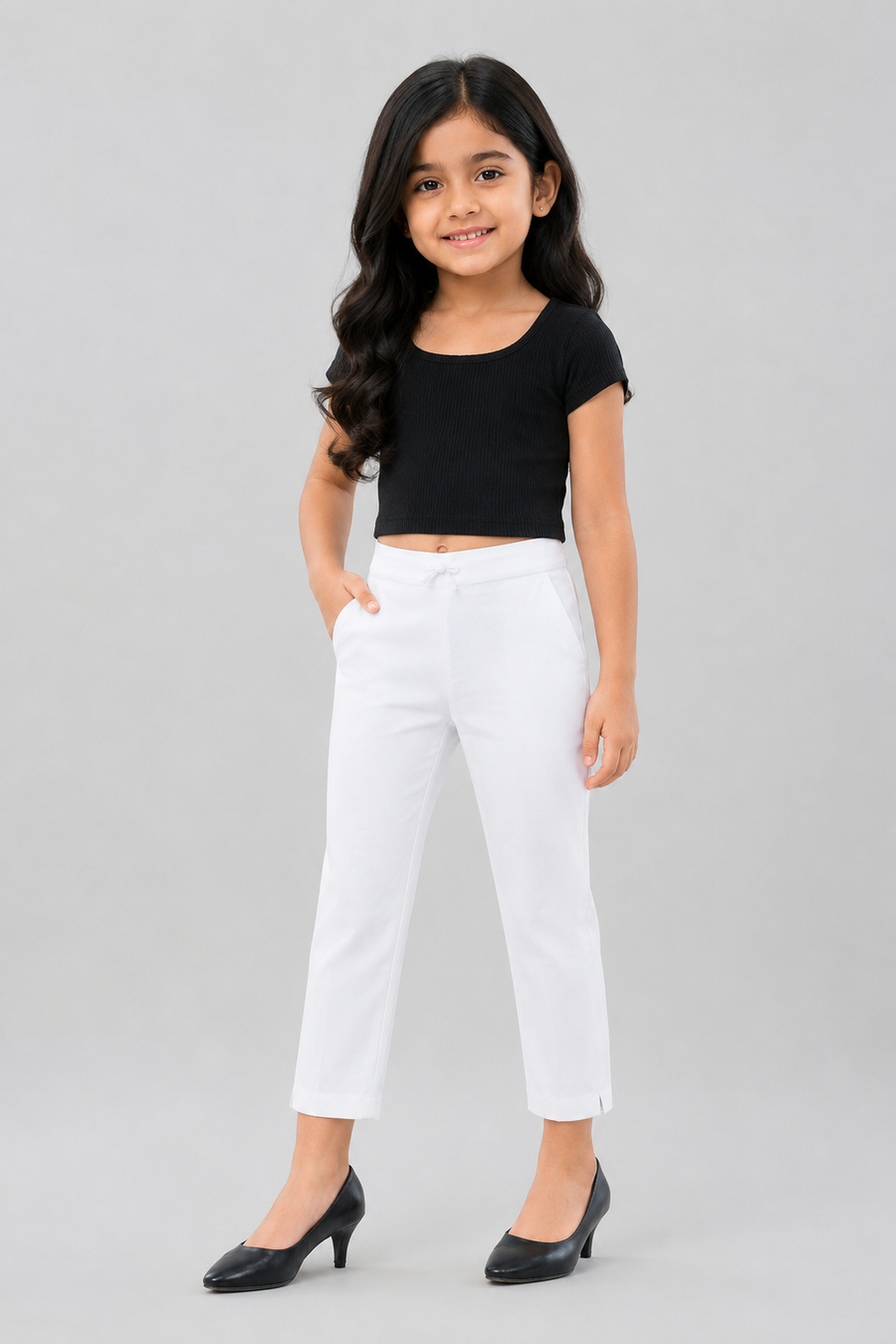 Kids Cotton Pant in White