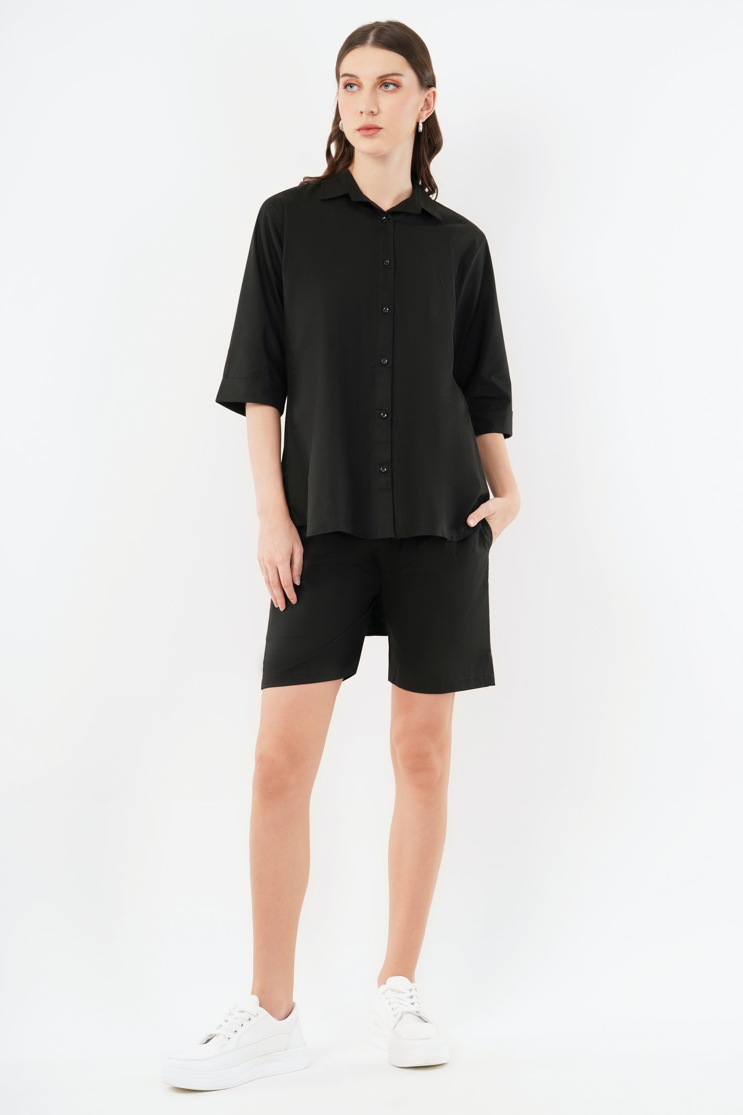 Cotton shirt-shorts