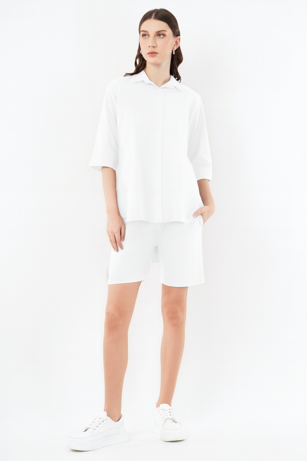 Cotton shirt-shorts